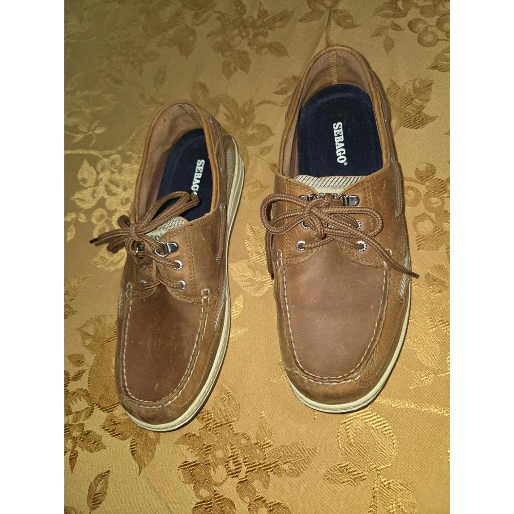 Sebago Clovehitch II Mens Brown Leather Mesh Boat Shoes 7000GE0 Size 10 M
